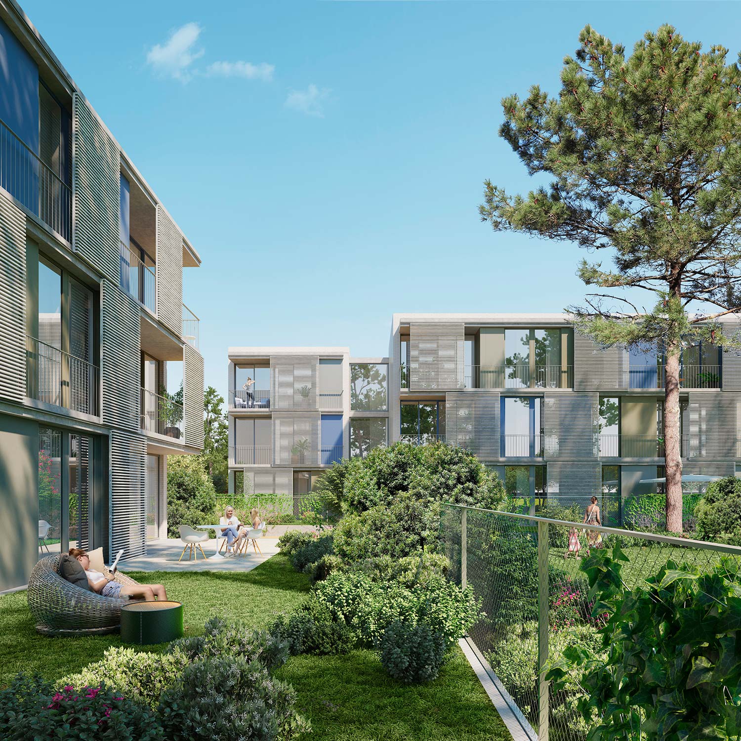 3D render concurso viviendas en Platja d'Aro
