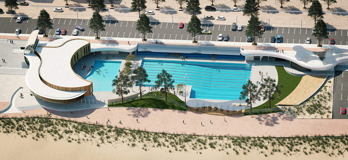 Arquitectura 3D piscina Scarborough