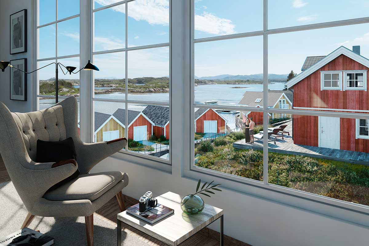 Render viviendas Lysoya, Noruega