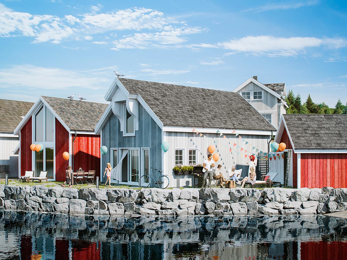 Render viviendas Lysoya, Noruega